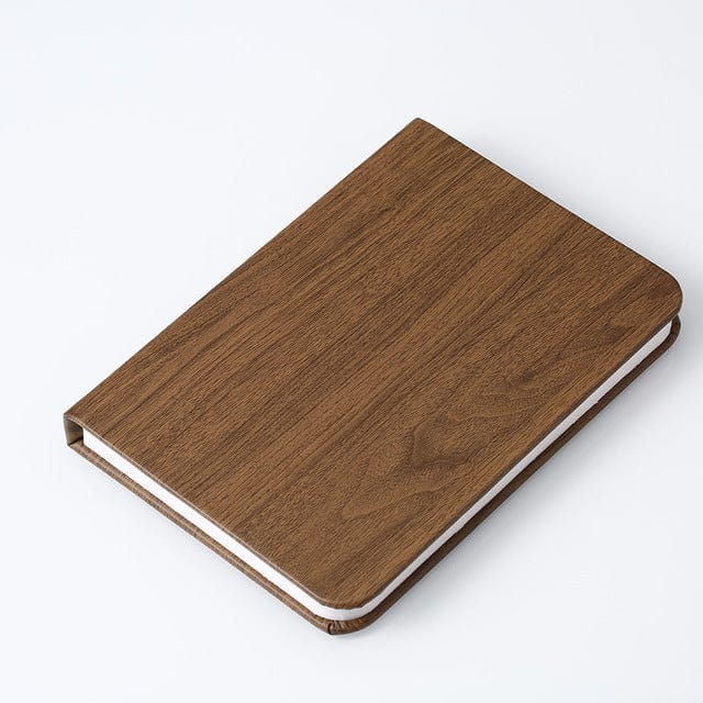 shop.plusyouclub 0 Wood grain leather walnut / Mini Turning And Folding LED Wood Grain Book Light
